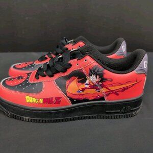 Nike Dragon Ball Z Kid Goku Custom Hand Painted Air Force 1 Low Men Shoe 8.5 Red